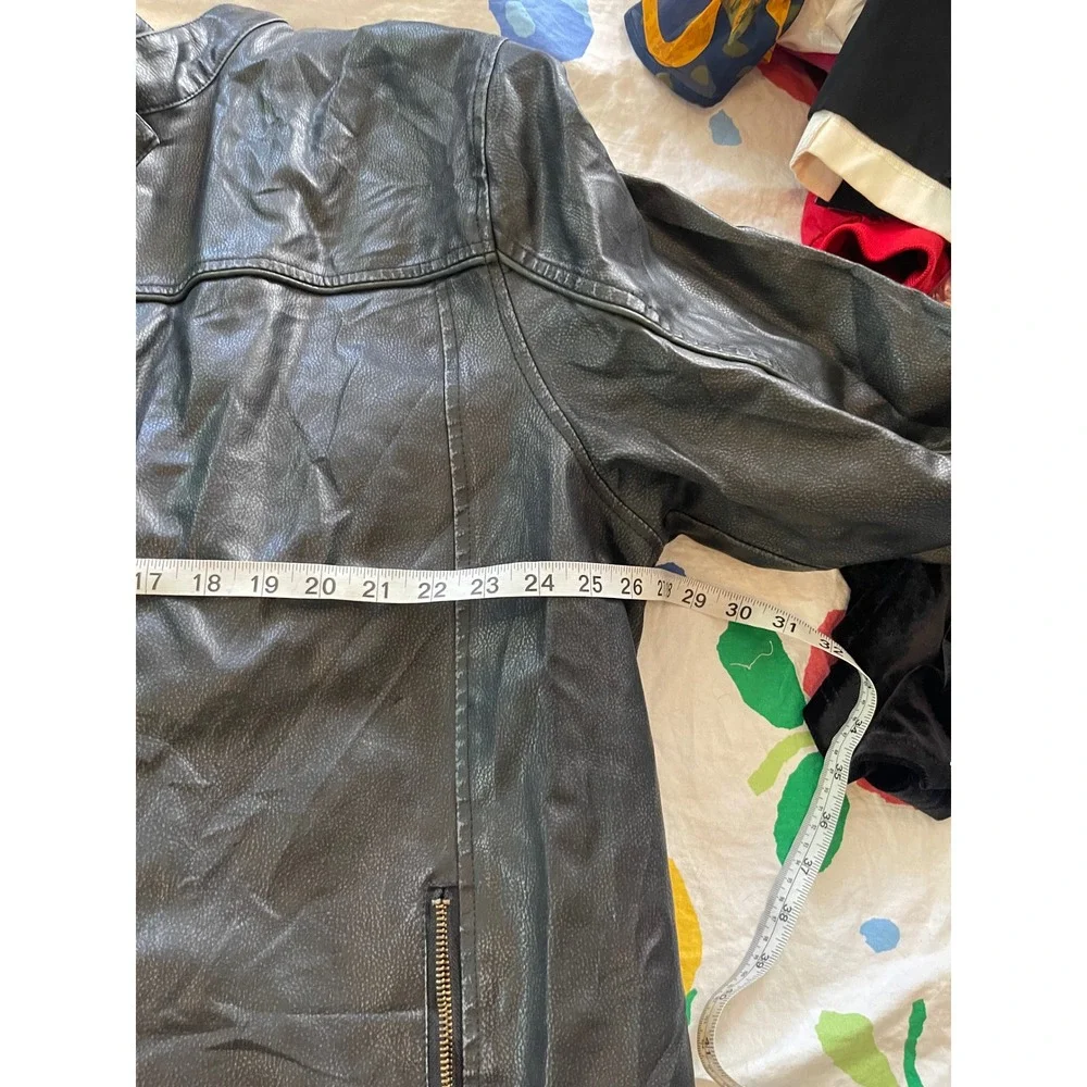 Y2k Arizona Jean Co Mens Black Leather Racer Moto Jacket 2XLT